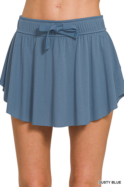 WOMENS RUFFLE HEM TENNIS SKIRT WITH HIDDEN INNER POCKETS