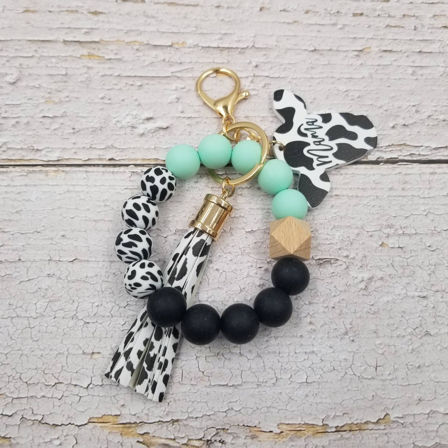 Cow & Leopard Bangle Keychain Mama Bracelet - 3 Color